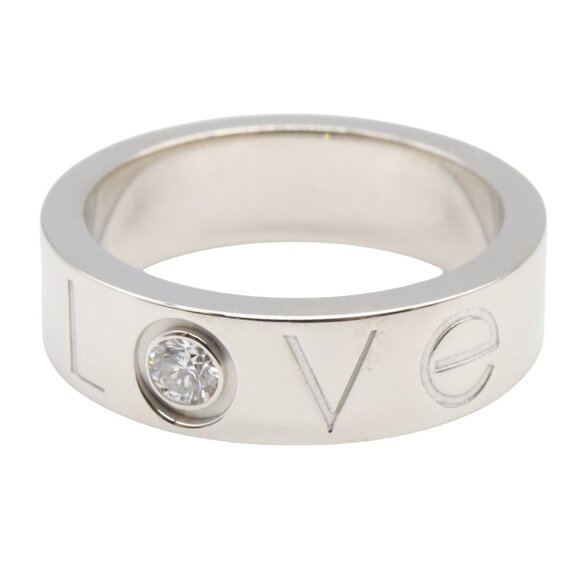 CARTIER 18k Silver Diamond Love Ring - Picture 2 of 7
